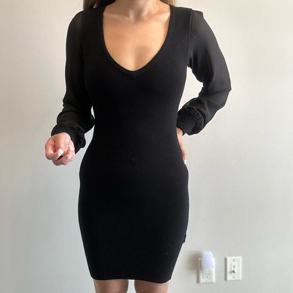 Bebe mini dress with see through sleeve - Picture 3 of 4